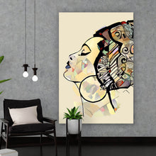 Lade das Bild in den Galerie-Viewer, Poster Afrikanische Frau Abstrakt Hochformat