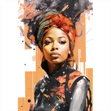 Lade das Bild in den Galerie-Viewer, Leinwandbild Afrikanische Frau  Modern Art Hochformat