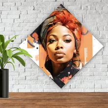Lade das Bild in den Galerie-Viewer, Leinwandbild Afrikanische Frau  Modern Art Raute
