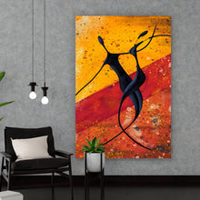Lade das Bild in den Galerie-Viewer, Acrylglasbild Afrikanisches Paar das Tanzt Hochformat