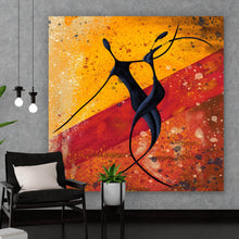 Lade das Bild in den Galerie-Viewer, Acrylglasbild Afrikanisches Paar das Tanzt Quadrat