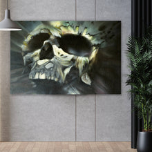 Lade das Bild in den Galerie-Viewer, Spannrahmenbild Airbrush Totenschädel Querformat