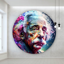 Lade das Bild in den Galerie-Viewer, Aluminiumbild gebürstet Albert Einstein Abstrakt Kreis