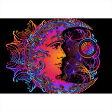 Lade das Bild in den Galerie-Viewer, Acrylglasbild Alchemie Mond und Zeit Querformat