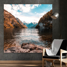 Lade das Bild in den Galerie-Viewer, Poster Alpensee in Bayern Quadrat