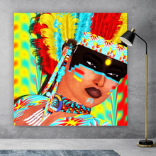 Lade das Bild in den Galerie-Viewer, Spannrahmenbild Amerikanischer Ureinwohner Digital Art Quadrat
