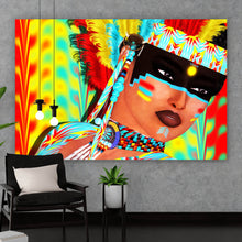 Lade das Bild in den Galerie-Viewer, Spannrahmenbild Amerikanischer Ureinwohner Digital Art Querformat