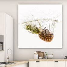 Lade das Bild in den Galerie-Viewer, Aluminiumbild gebürstet Ananas im Wasser Quadrat