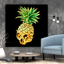 Lade das Bild in den Galerie-Viewer, Poster Ananas Schädel Modern Art Quadrat