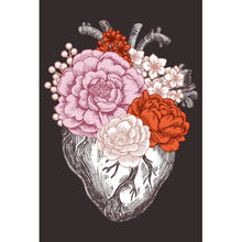 Lade das Bild in den Galerie-Viewer, Poster Anatomisches Blumen Herz Hochformat