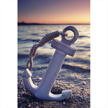 Lade das Bild in den Galerie-Viewer, Leinwandbild Anker am Strand Hochformat