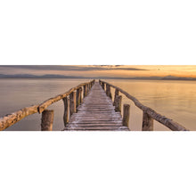 Lade das Bild in den Galerie-Viewer, Leinwandbild Anlegestelle nach Sonnenuntergang Panorama