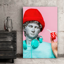 Lade das Bild in den Galerie-Viewer, Aluminiumbild gebürstet Antike Büste Modern Art Hochformat