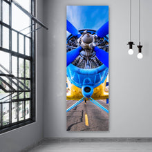 Lade das Bild in den Galerie-Viewer, Poster Retro Flugzeug Blau Panorama Hoch