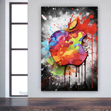 Lade das Bild in den Galerie-Viewer, Leinwandbild Apfel Logo Modern Art Hochformat
