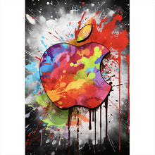 Lade das Bild in den Galerie-Viewer, Leinwandbild Apfel Logo Modern Art Hochformat