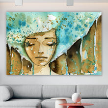 Lade das Bild in den Galerie-Viewer, Poster Aquarell einer jungen Frau Querformat