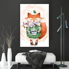 Lade das Bild in den Galerie-Viewer, Poster Aquarell Little Fox Hochformat