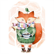 Lade das Bild in den Galerie-Viewer, Poster Aquarell Little Fox Hochformat