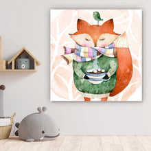 Lade das Bild in den Galerie-Viewer, Poster Aquarell Little Fox Quadrat
