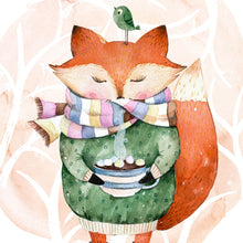 Lade das Bild in den Galerie-Viewer, Poster Aquarell Little Fox Quadrat