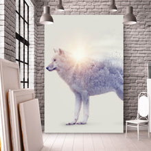 Lade das Bild in den Galerie-Viewer, Poster Arktischer Wolf Digital Art Hochformat
