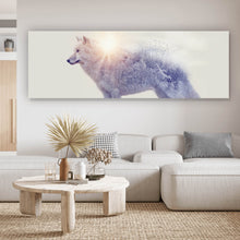Lade das Bild in den Galerie-Viewer, Poster Arktischer Wolf Digital Art Panorama