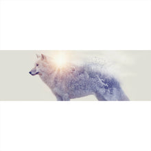 Lade das Bild in den Galerie-Viewer, Poster Arktischer Wolf Digital Art Panorama