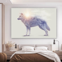 Lade das Bild in den Galerie-Viewer, Poster Arktischer Wolf Digital Art Querformat