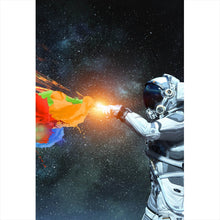 Lade das Bild in den Galerie-Viewer, Poster Astronaut schießt Regenbogen Hochformat