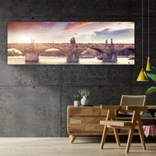 Lade das Bild in den Galerie-Viewer, Aluminiumbild gebürstet Atemberaubende Karlsbrücke in Prag Panorama