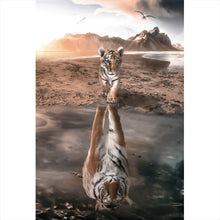 Lade das Bild in den Galerie-Viewer, Leinwandbild Baby Tiger Hochformat