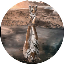 Lade das Bild in den Galerie-Viewer, Aluminiumbild Baby Tiger Kreis