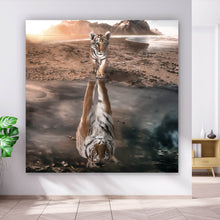 Lade das Bild in den Galerie-Viewer, Leinwandbild Baby Tiger Quadrat