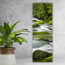 Lade das Bild in den Galerie-Viewer, Poster Bach mit Moos bedeckten Felsen Panorama Hoch