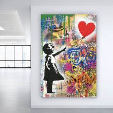 Lade das Bild in den Galerie-Viewer, Poster Banksy - Ballon Girl Graffity Hochformat