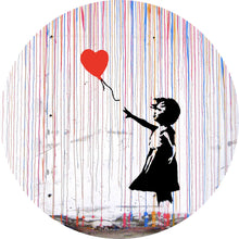 Lade das Bild in den Galerie-Viewer, Aluminiumbild gebürstet Banksy - Ballon Girl Kreis