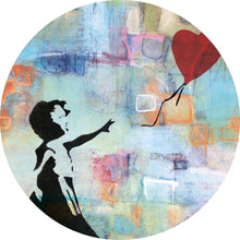 Lade das Bild in den Galerie-Viewer, Aluminiumbild Banksy - Ballon Girl No.1 Kreis