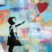 Lade das Bild in den Galerie-Viewer, Leinwandbild Banksy - Ballon Girl No.1 Quadrat