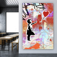 Lade das Bild in den Galerie-Viewer, Aluminiumbild gebürstet Banksy - Ballon Girl No.4 Hochformat