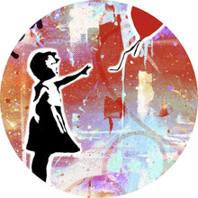 Lade das Bild in den Galerie-Viewer, Aluminiumbild gebürstet Banksy - Ballon Girl No.4 Kreis