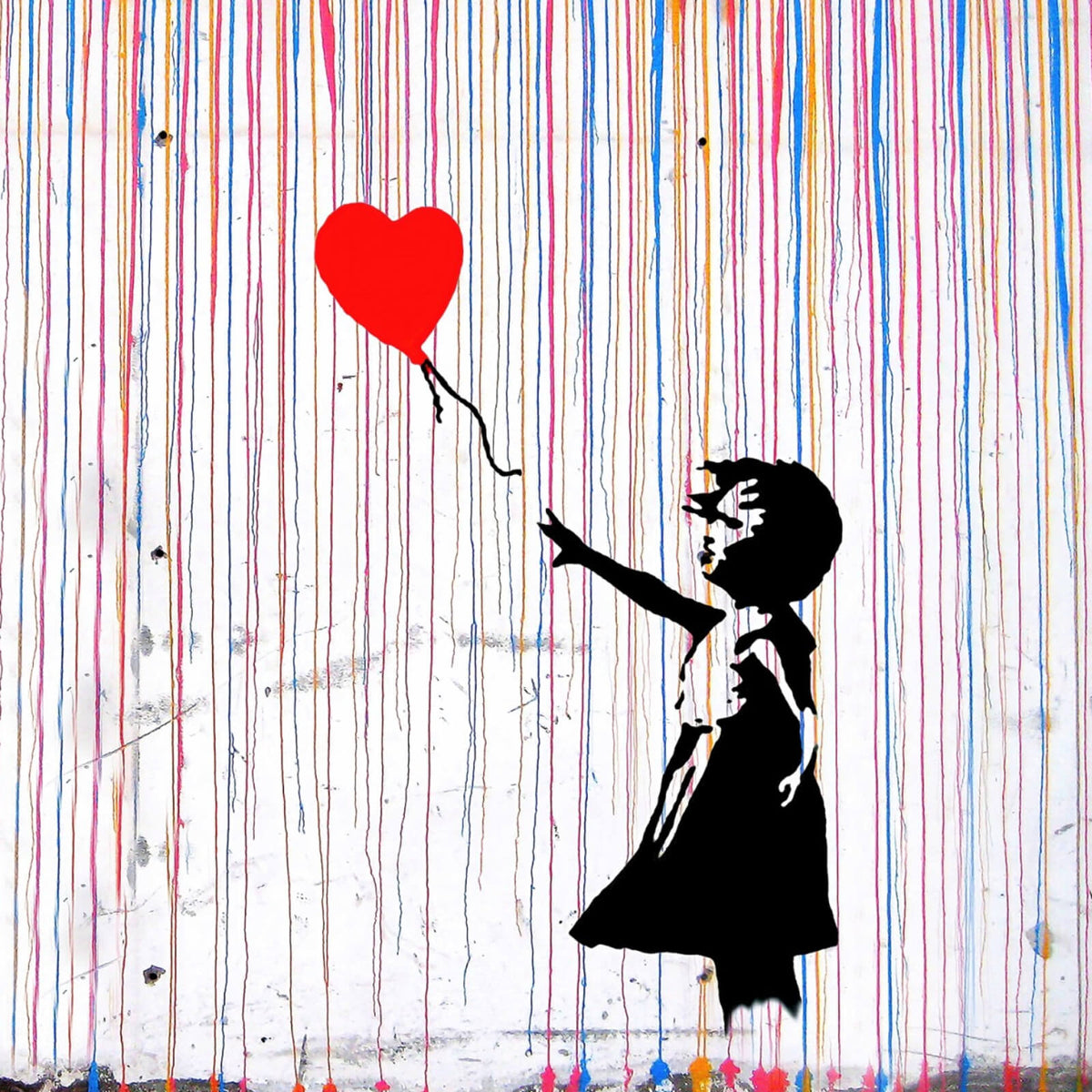 Poster Banksy - Ballon Girl im Quadrat, Aufhängefertig & Versandkostenfrei  – Wandguru | Poster