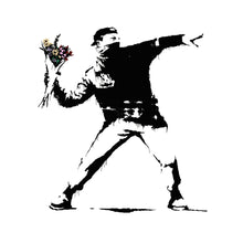 Lade das Bild in den Galerie-Viewer, Poster Banksy - Blumenwerfer Quadrat