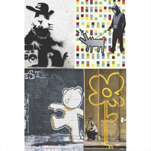 Lade das Bild in den Galerie-Viewer, Acrylglasbild Banksy - Charakter Collage Hochformat