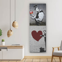 Lade das Bild in den Galerie-Viewer, Leinwandbild Banksy - Charakter Collage Panorama Hoch