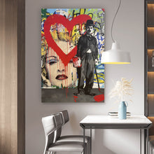 Lade das Bild in den Galerie-Viewer, Aluminiumbild Banksy - Charlie Chaplin Hochformat