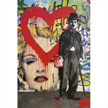 Lade das Bild in den Galerie-Viewer, Aluminiumbild gebürstet Banksy - Charlie Chaplin Hochformat