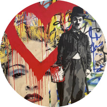 Lade das Bild in den Galerie-Viewer, Aluminiumbild gebürstet Banksy - Charlie Chaplin Kreis