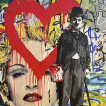 Lade das Bild in den Galerie-Viewer, Aluminiumbild gebürstet Banksy - Charlie Chaplin Quadrat