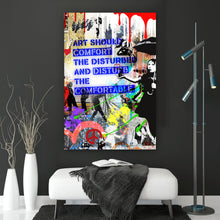 Lade das Bild in den Galerie-Viewer, Leinwandbild Banksy - Disturb Hochformat